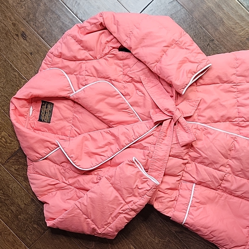 Eddie Bauer Premium Quality Goose Down Vintage Pink House Gown